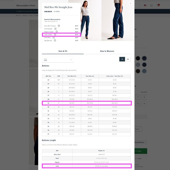 Abercrombie & Fitch Curve Love Mid Rise 90s Straight Jean - 29L Black (NWT!) - Picture 8 of 9